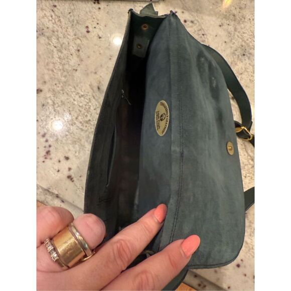 Tinnakeenly Leathers Irish Craft Fine Leather Green & Brown Shoulder Bag - Picture 5 of 9